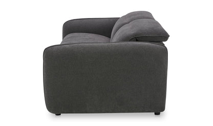 Moe's ELI POWER RECLINER SOFA-DUSK GREY Organic Bookshelf Slab with Glass Shelves