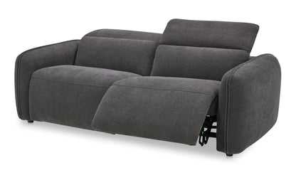 Moe's ELI POWER RECLINER SOFA-DUSK GREY Organic Bookshelf Slab with Glass Shelves