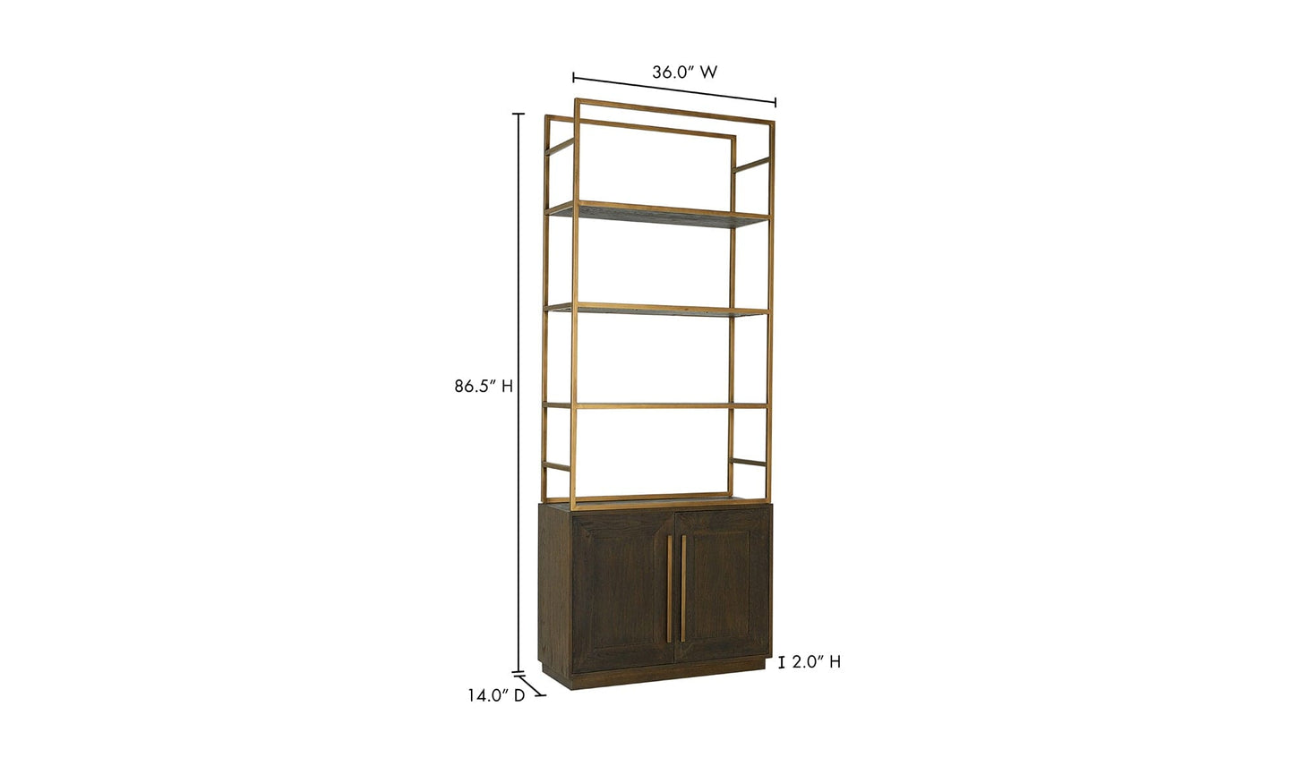 Moe's ELLIOT BOOKSHELF Organic Bookshelf Slab with Glass Shelves