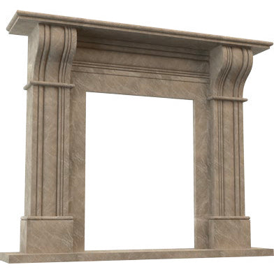 TCSC | Emperador Light Brown Marble Hand-carved Fireplace Surround (W)12" (L)48" (H)60"