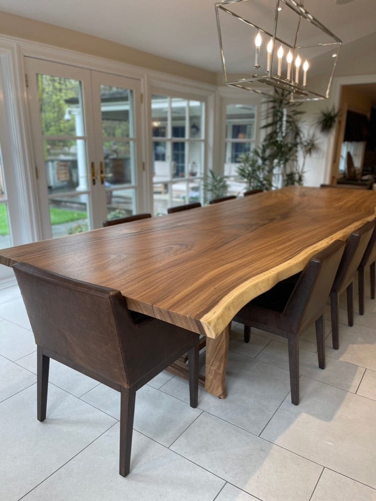 Long solid wood dining shop table