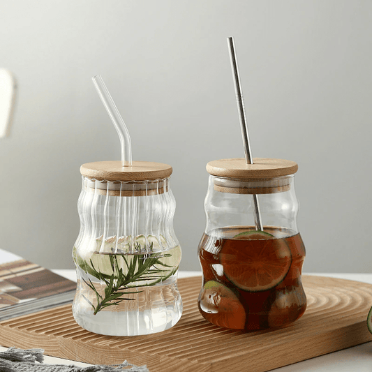 Kanyon Shop Glass Tumbler With Straw and Lid