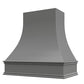 Riley & Higgs Grey Wood Range Hood With Curved Front and Decorative Trim - 30" 36" 42" 48" 54" and 60" Widths Available
