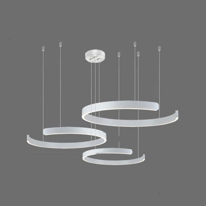 Residence Supply 3 Rings - 15.7" + 23.6" + 31.5" / 40cm + 60cm + 80cm - 108W / Warm White (3000K) / White Halo Chandelier