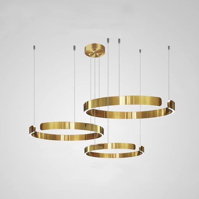 Residence Supply 3 Rings - 15.7" + 23.6" + 31.5" / 40cm + 60cm + 80cm - 108W / Warm White (3000K) / Gold Halo Chandelier