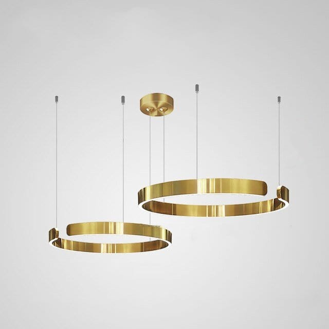 Residence Supply 2 Rings - 15.7" + 23.6" / 40cm + 60cm - 60W / Warm White (3000K) / Gold Halo Chandelier