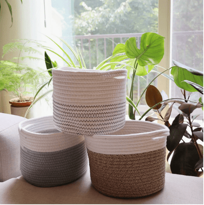 The Carpentry Shop Co. Handmade Medium Large Cotton Rope Storage Basket