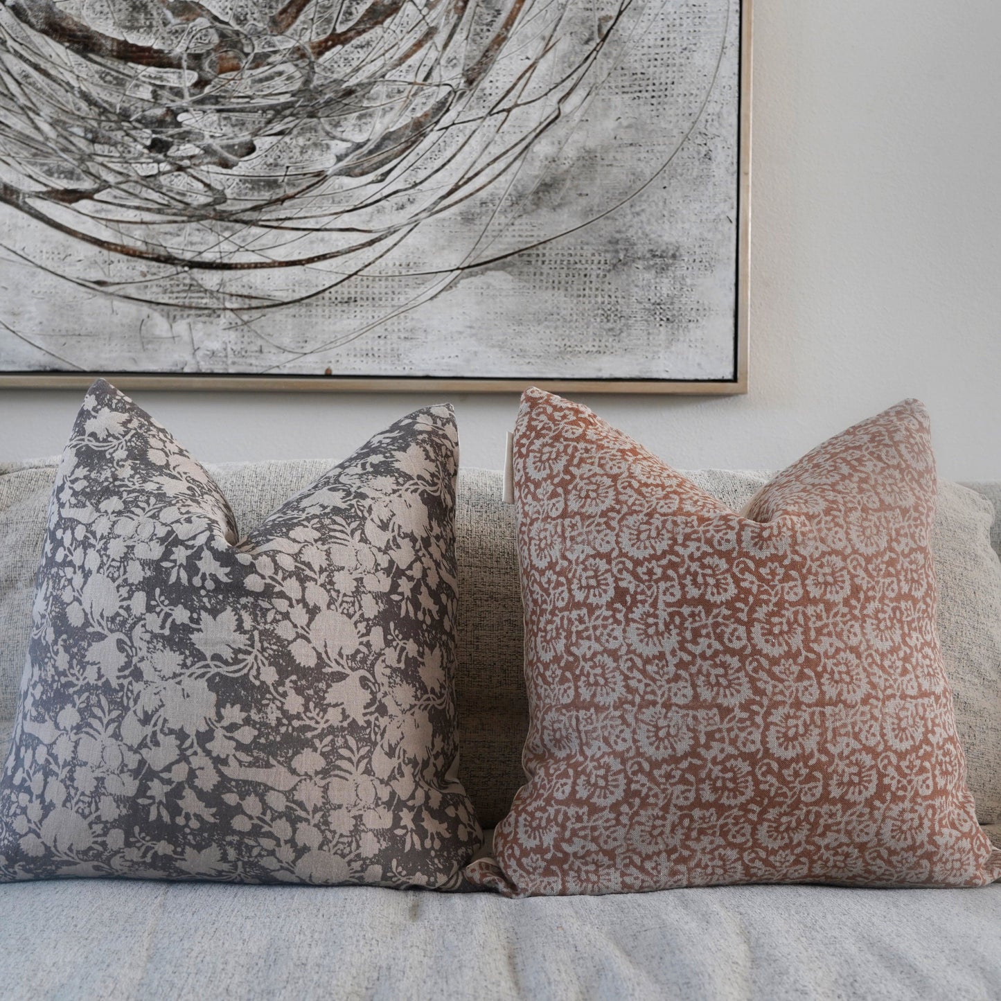 RuffledThread Home & Living > Home Décor > Decorative Pillows JUBA- Indian Hand Block Linen Pillow cover