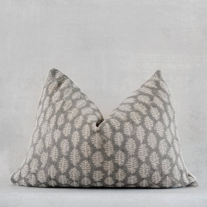 RuffledThread Home & Living > Home Décor > Decorative Pillows 14 in X 20 in KUNLE - Indian Hand Block Linen Lumbar Pillow Cover