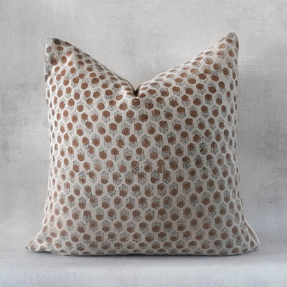 RuffledThread Home & Living > Home Décor > Decorative Pillows KURA- Indian Hand Block Linen Pillow cover