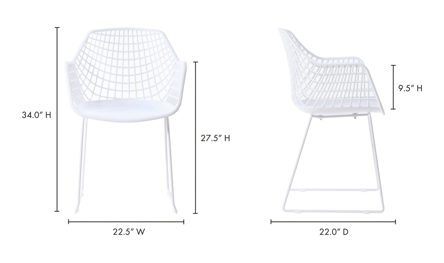 Moe's HONOLULU CHAIR WHITE -SET OF TWO