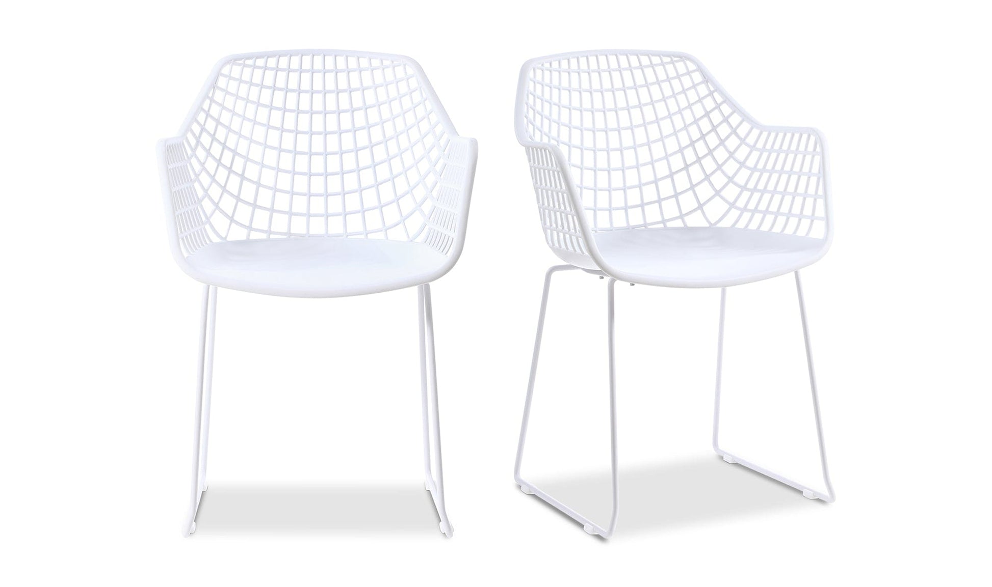 Moe's WHITE HONOLULU CHAIR WHITE -SET OF TWO