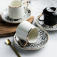 Espresso / Turkish Coffee Mugs with Saucer Plate and Teaspoon