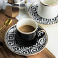 Espresso / Turkish Coffee Mugs with Saucer Plate and Teaspoon