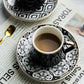 Espresso / Turkish Coffee Mugs with Saucer Plate and Teaspoon