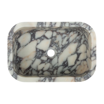 TCSC | Calacatta Viola Marble Rectangular Wall-mount Bathroom Sink (W)12" (W)18" (H)7"