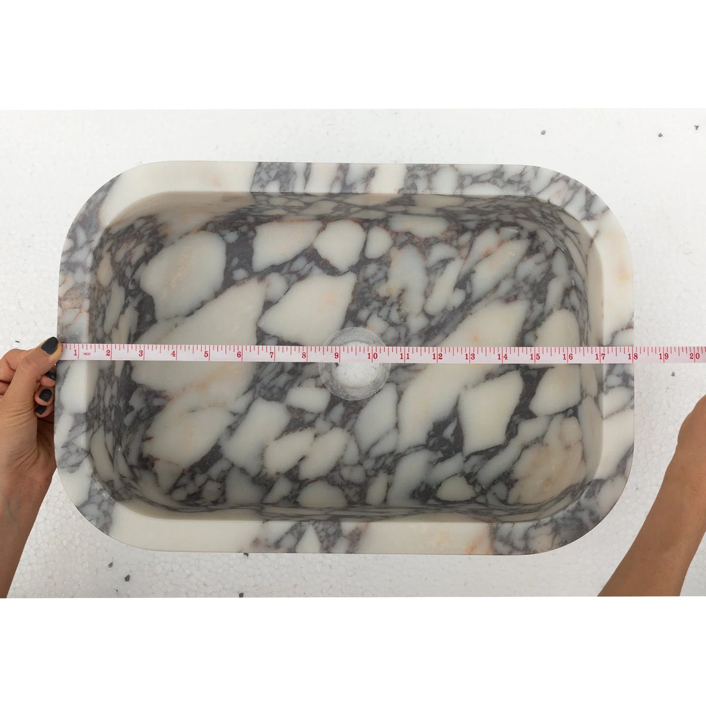 TCSC | Calacatta Viola Marble Rectangular Wall-mount Bathroom Sink (W)12" (W)18" (H)7"