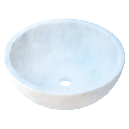 TCSC | Carrara White Natural Stone Marble Above Vanity Bathroom Vessel Sink (D)16" (H)6"