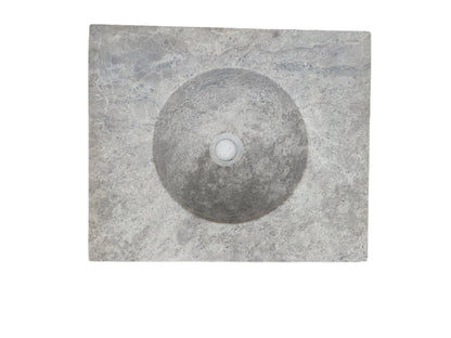 TCSC | Tundra Grey Marble Rectangular Bathroom Vanity Honed with Round Sink (W)18" (L)15"