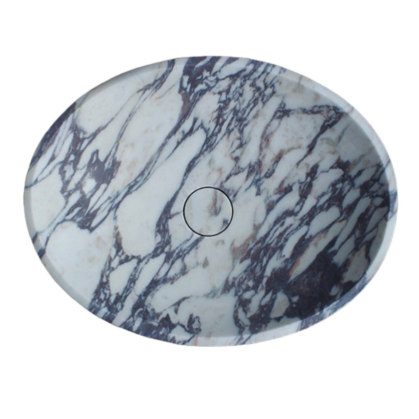 TCSC | Calacatta Viola Marble Oval Shape Above Vanity Bathroom Sink (W)18" (L)14" (H)5"