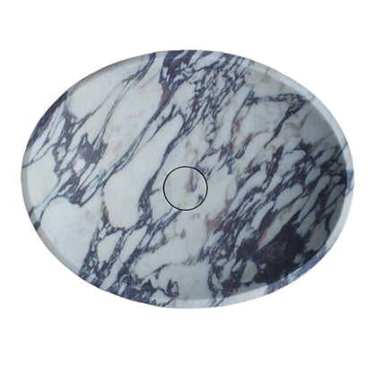 TCSC | Calacatta Viola Marble Oval Shape Above Vanity Bathroom Sink (W)18" (L)14" (H)5"