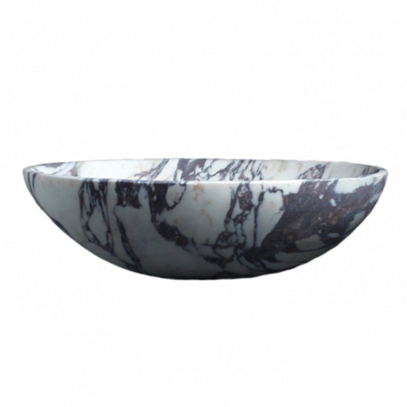 TCSC | Calacatta Viola Marble Oval Shape Above Vanity Bathroom Sink (W)18" (L)14" (H)5"