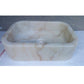 TCSC | European Sugar White Marble Sink Rectangular Above Vanity Bathroom Sink (W)18" (L)12" (H)5"