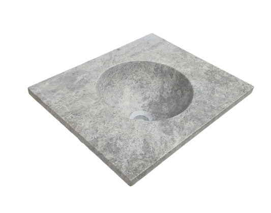 TCSC | Tundra Grey Marble Rectangular Bathroom Vanity Honed with Round Sink (W)18" (L)15"