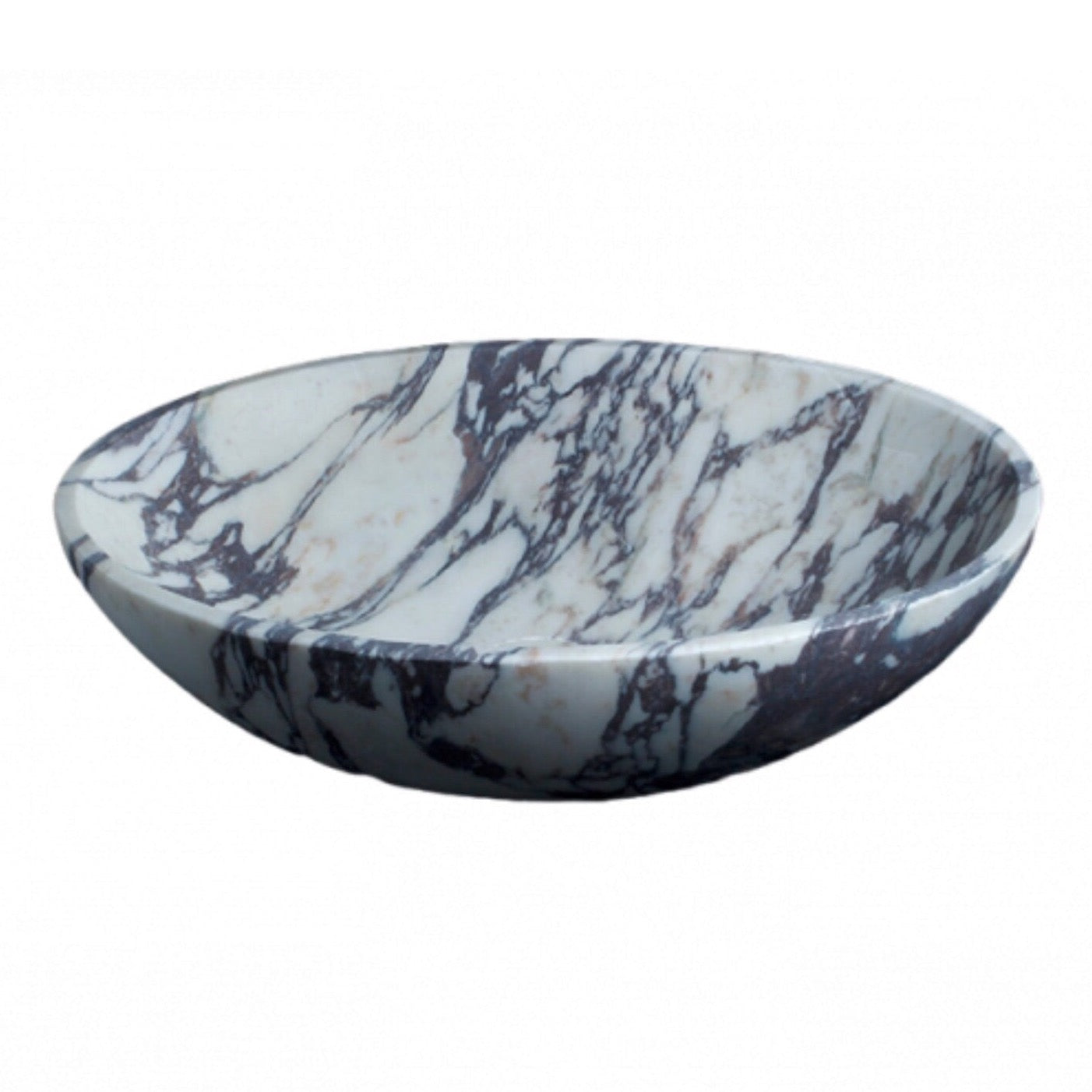 TCSC | Calacatta Viola Marble Oval Shape Above Vanity Bathroom Sink (W)18" (L)14" (H)5"