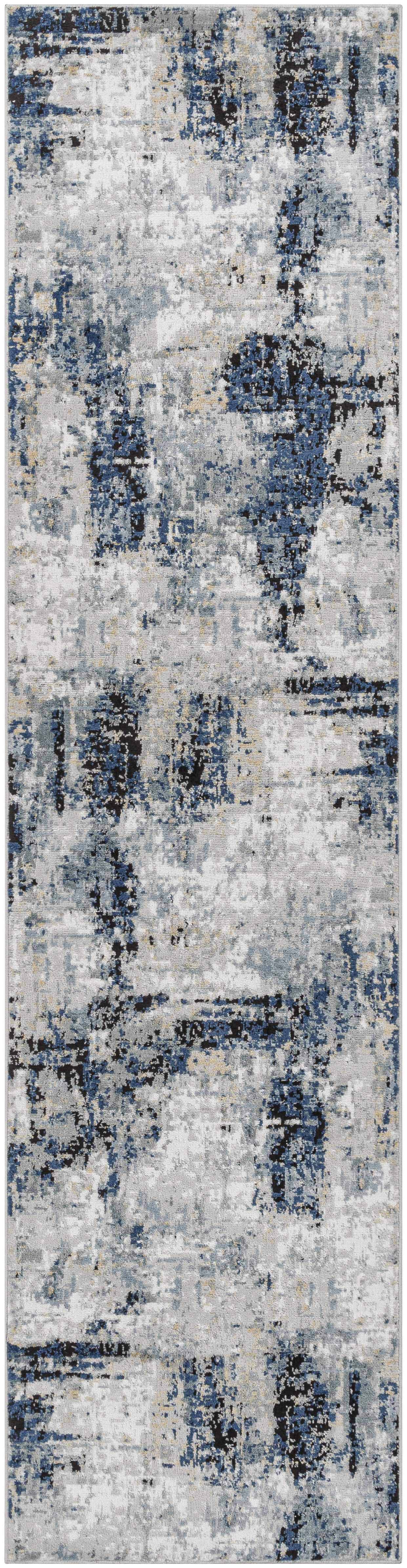 Campsall Gray&Blue Abstract Area Rug.