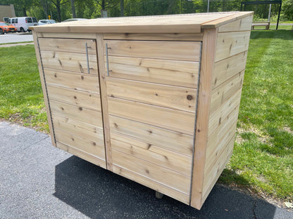 The Carpentry Shop Co., LLC Knotty Cedar Trash Enclosure Knotty Cedar Trash Enclosure | Outdoor Garbage Can Storage 