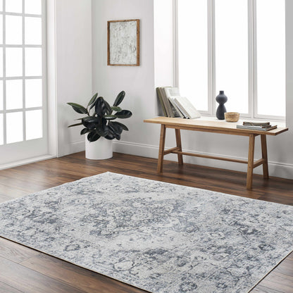 Ankti Aqua Washable Area Rug.