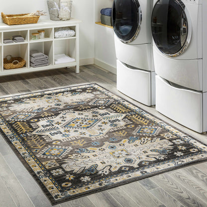 Cabacungan Black & Blue Washable Area Rug.