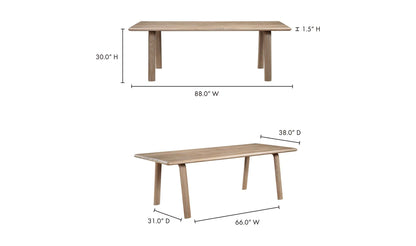 Moe's MALIBU DINING TABLE  WHITE OAK