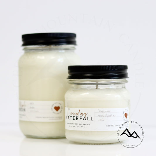 13 oz Clear Mason Jar Soy Candle - Sea Salt & Orchid