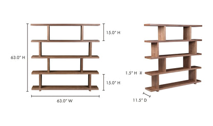 Moe's MIRI SHELF Organic Bookshelf Slab with Glass Shelves