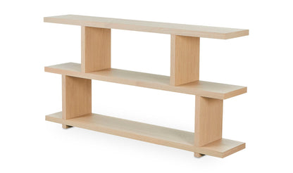 Moe's Small / Oak MIRI SHELF Organic Bookshelf Slab with Glass Shelves