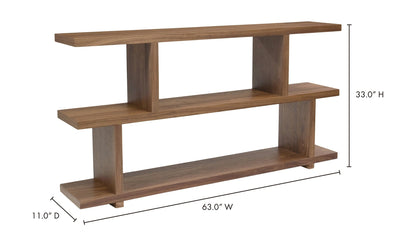 Moe's MIRI SHELF Organic Bookshelf Slab with Glass Shelves