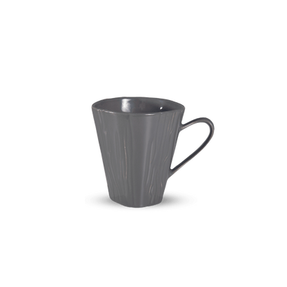 Pillivuyt Shop Mug 3.5" diam x 4" H - 9 oz - Set of 6 Teck Steel Grey Mugs, Set of 6