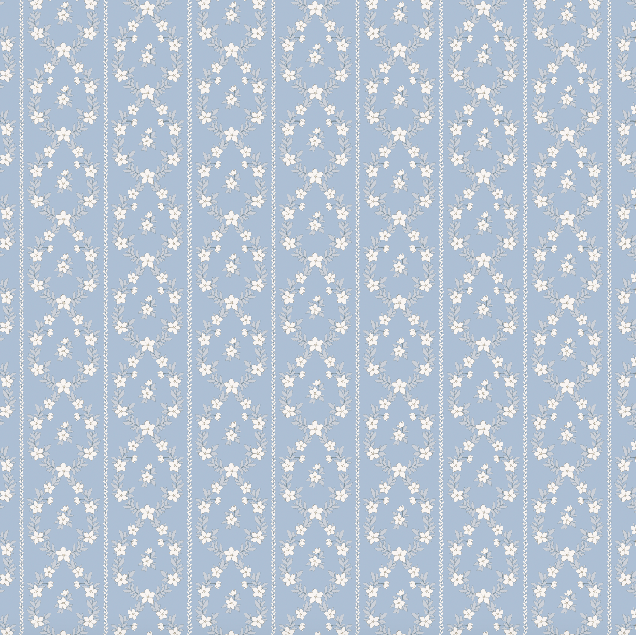 Loomwell Home Goods Blue / Sample 1 foot by 1 foot Myrtle Wallpaper by Anna H Design