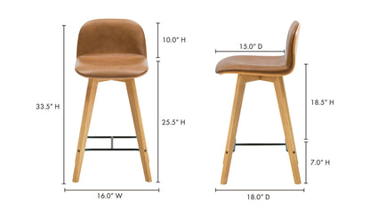 Moe's NAPOLI LEATHER COUNTER STOOL