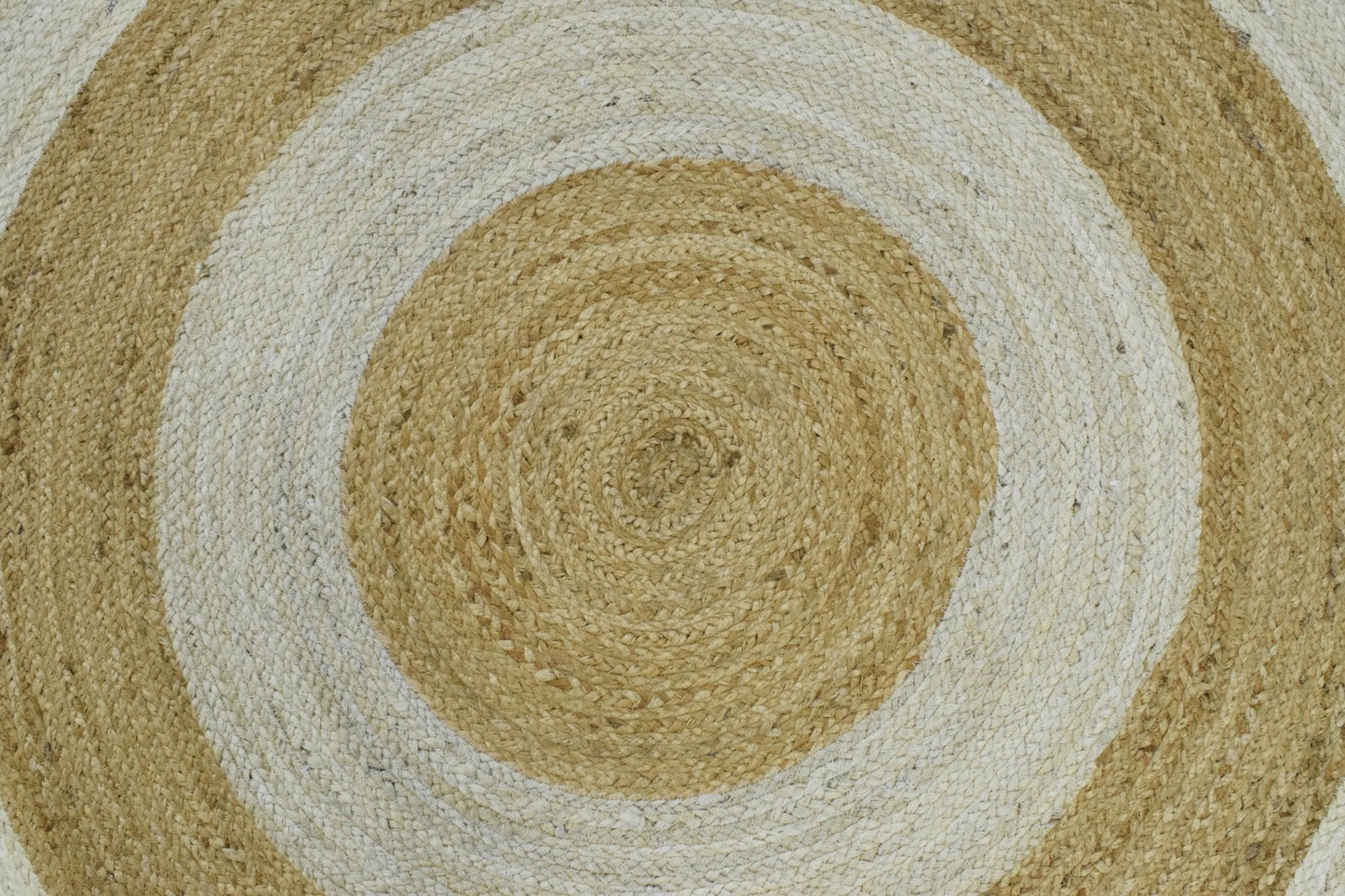 100% ALL NATURAL FIBER HAND BRAIDED BOHO White ROUND JUTE RUG