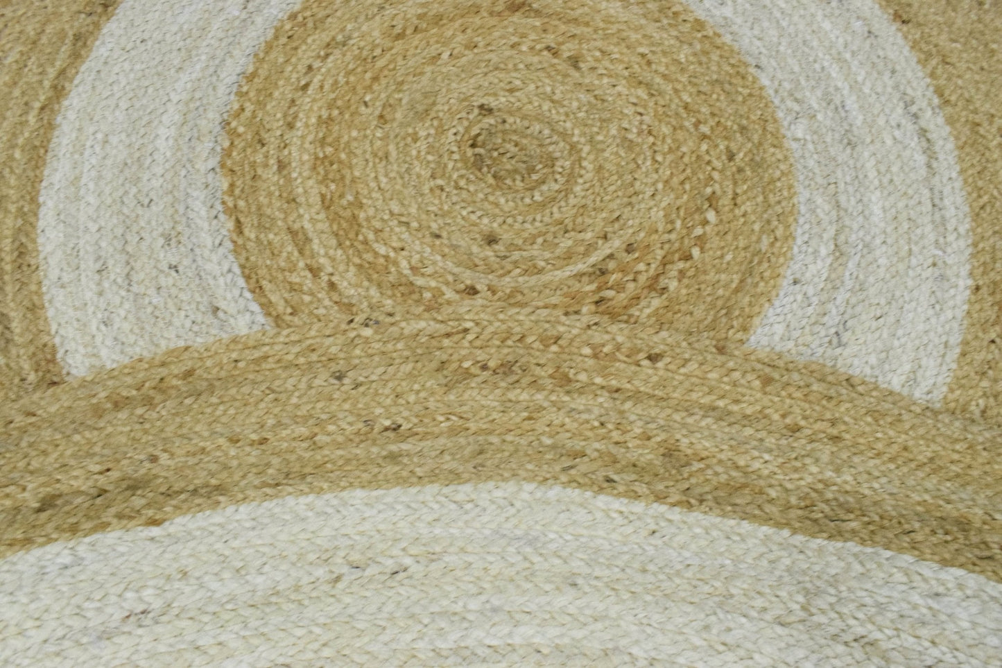 100% ALL NATURAL FIBER HAND BRAIDED BOHO White ROUND JUTE RUG