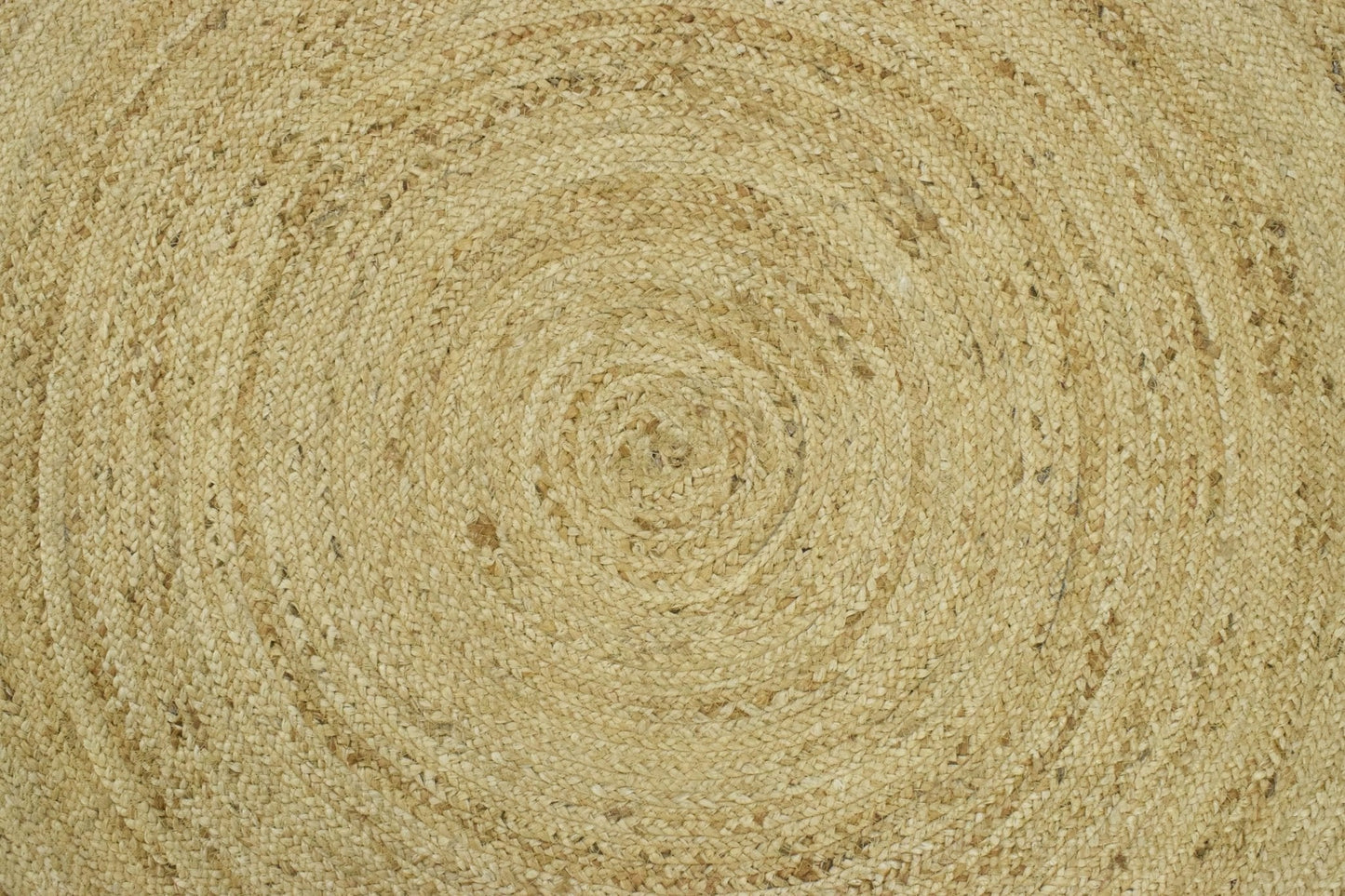 100% ALL NATURAL FIBER HAND BRAIDED BOHO WHITE ROUND JUTE RUG