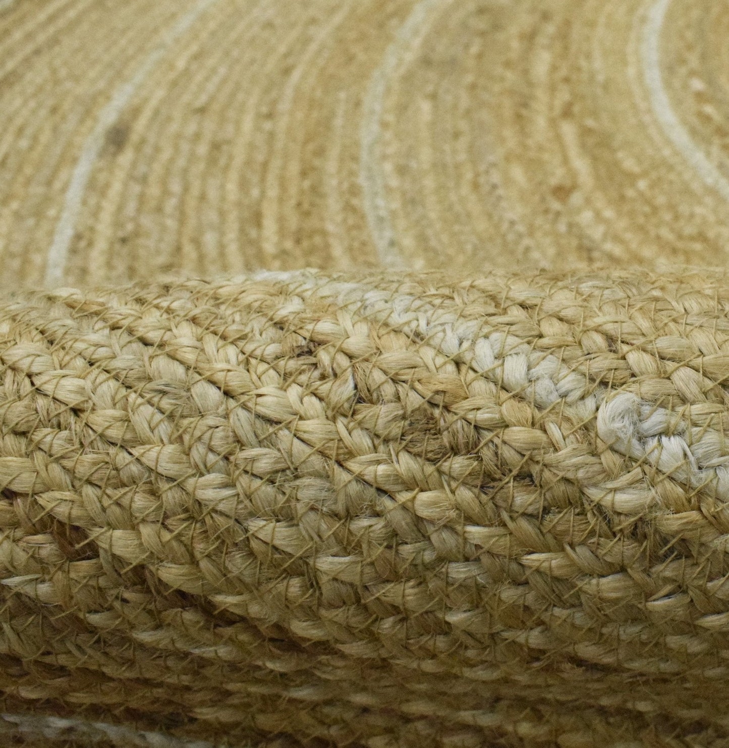 100% ALL NATURAL FIBER HAND BRAIDED BOHO ROUND JUTE RUG