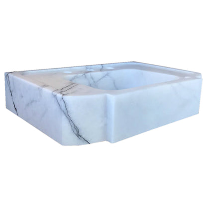 TCSC | New York White Marble Wall-mount Bathroom Sink Polished (W)18" (L)28" (H)6"