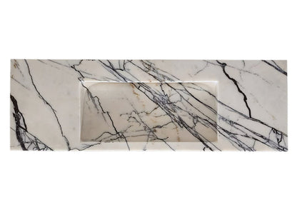 TCSC | New York Marble Wall-mount Bathroom Sink Hidden Drain Polished (W)16" (W)43" (H)6"