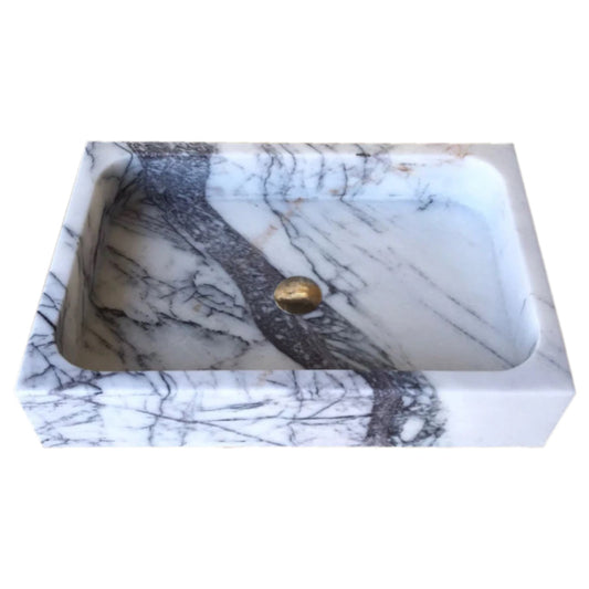 TCSC | New York Marble Rectangular Wall-mount Bathroom Sink Polished (W)16" (L)24" (H)5"