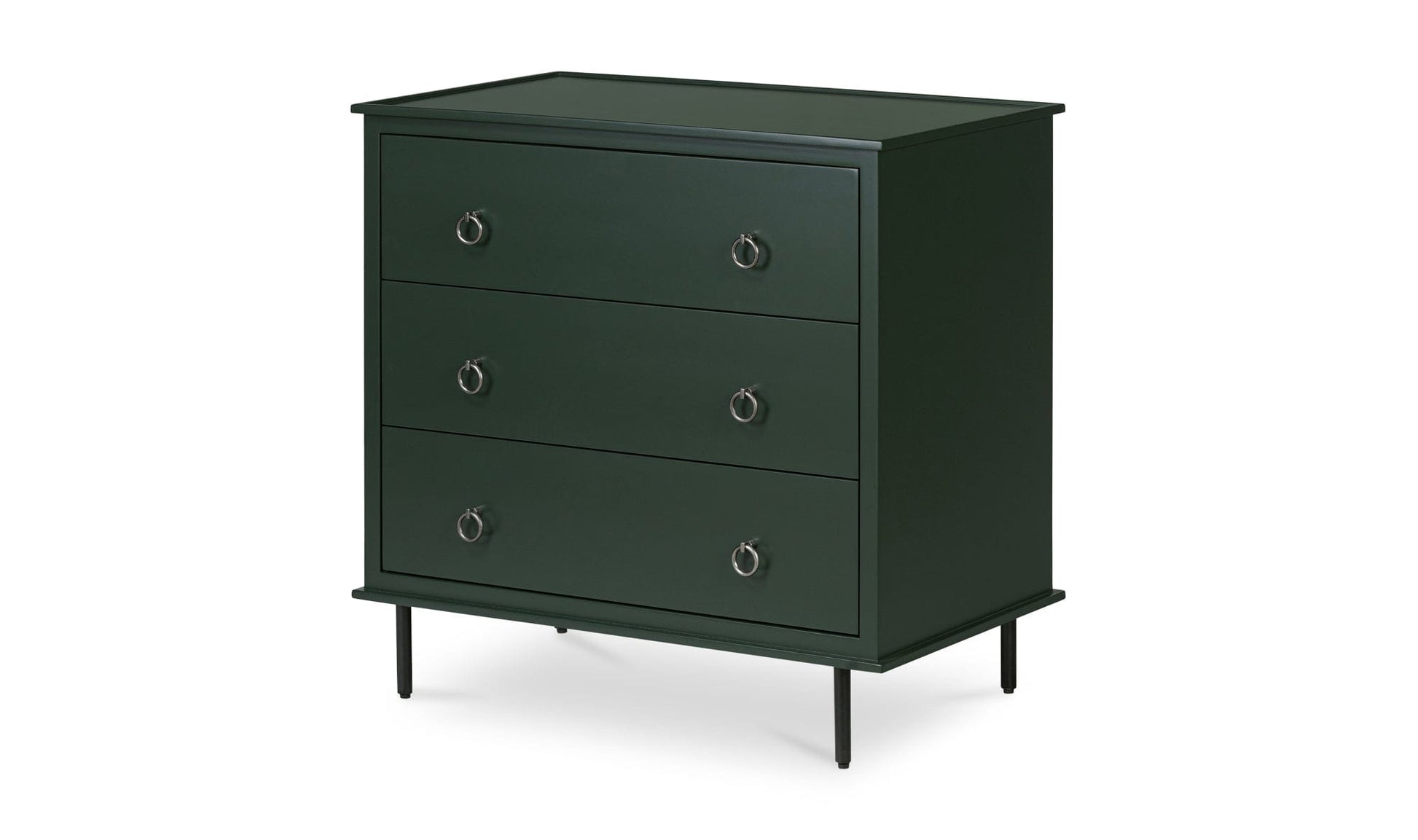 Moe's Nightstands REAGAN 3 DRAWER NIGHTSTAND DEEP GREEN