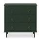 Moe's Nightstands REAGAN 3 DRAWER NIGHTSTAND DEEP GREEN